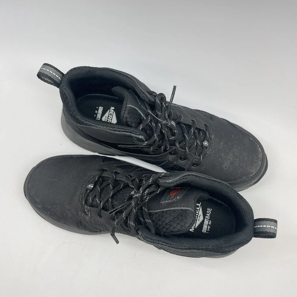 Merrell Boots Mens 6.5 Fullbench Speed Mid‎ J003319 Black Workwear Safety Toe